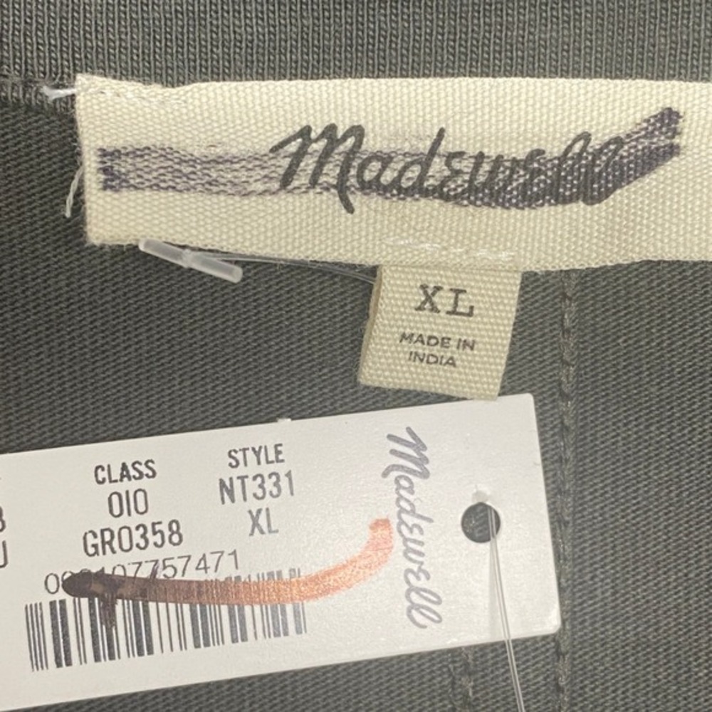 Madewell Top XS Puff Sleeve Tee T Shirt Top Dark Surplus Cotton Relaxed NT331 - Picture 6 of 8